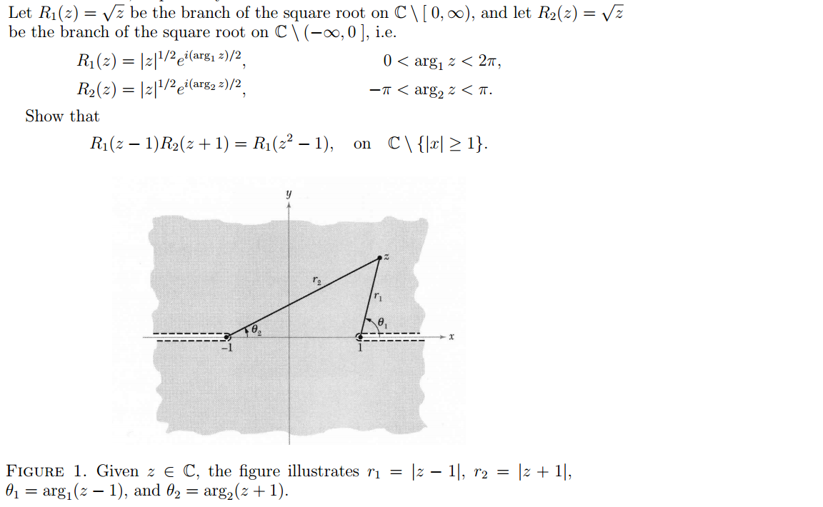 Solved Let R 1 Z Z Be The Branch Of The Square Root Chegg Com