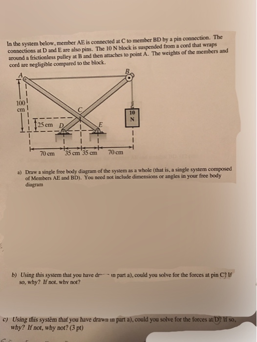 Solved In The System Below Member Ae Is Connected At C T Chegg Com