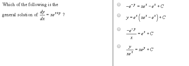 Which Of The Following Is The General Solution Of Chegg Com