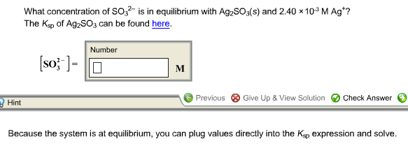 What Concentration Of So 3 2 Is In Equilibrium With Chegg 