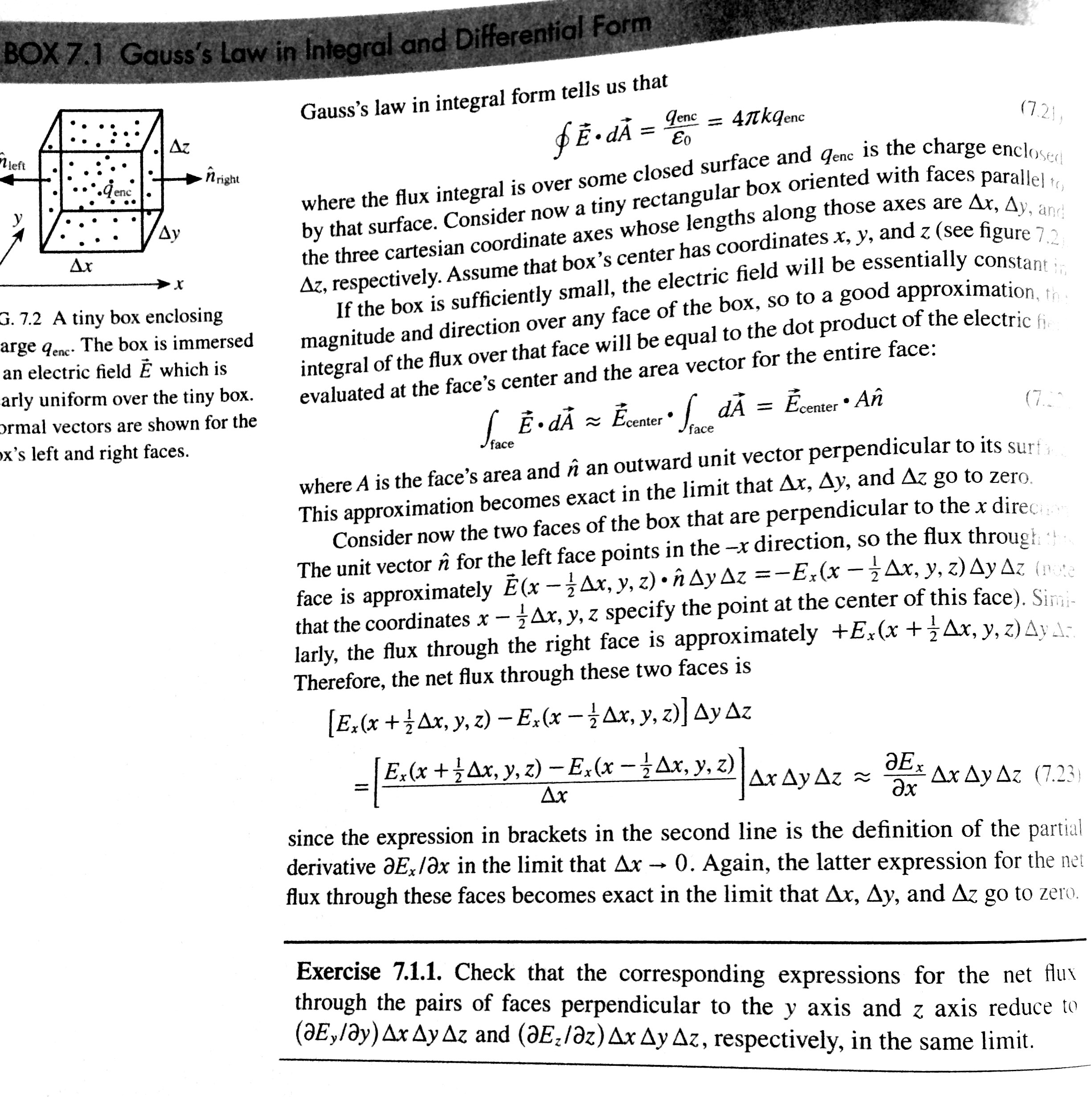 Solved Box 7 1 Gauss S Law In Integral And Differential F Chegg Com