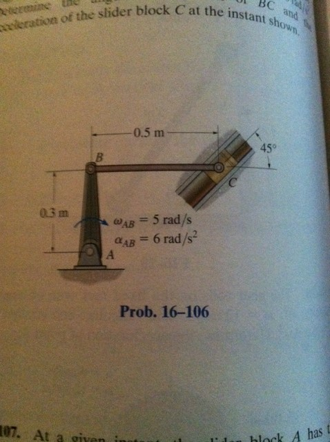 Solved Crank Ab Is Rotating With An Angular Velocity Of W Ab Chegg Com