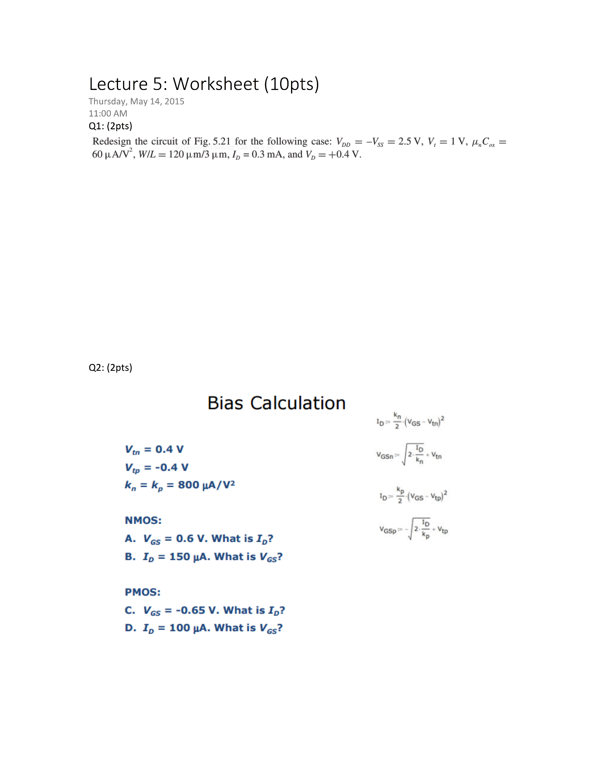 Solved Lecture 5 Worksheet 10pts Thursday May 14 1 Chegg Com