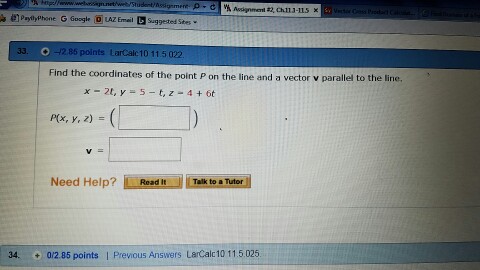 Solved Find The Coordinates Of The Point P On The Line An Chegg Com