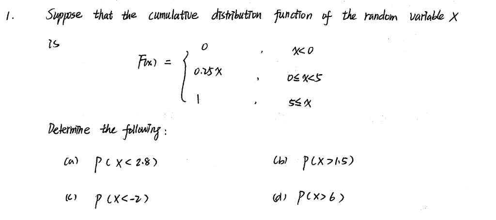 Solved Suppose That The Cumulative Distribution Function Chegg Com