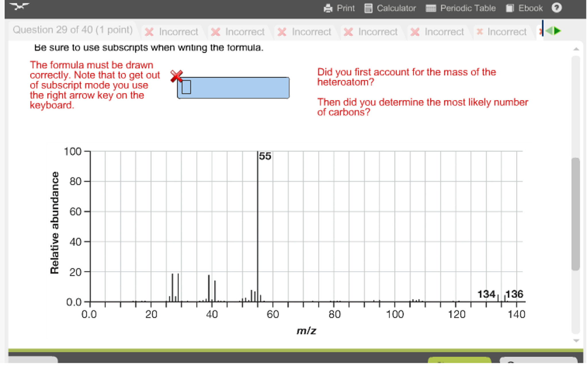 What Is The Molecular Ion In The Below Mass Spectrum Chegg 