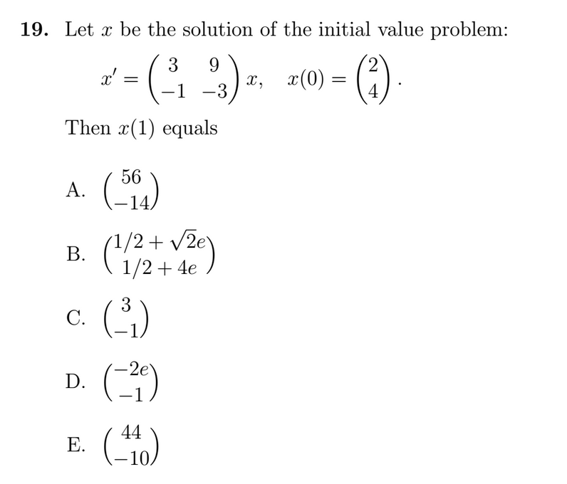 Solved Let X Be The Solution Of The Initial Value Problem Chegg Com