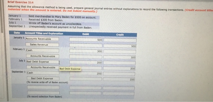 Solved Assuming that the allowance method is being used, p | Chegg.com