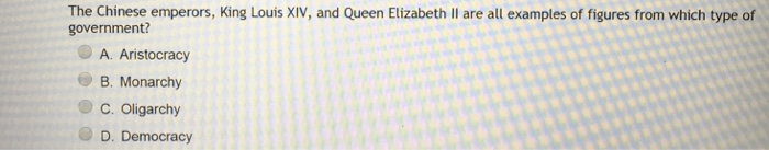 Solved The Chinese Emperors King Louis Xiv And Queen El Chegg Com