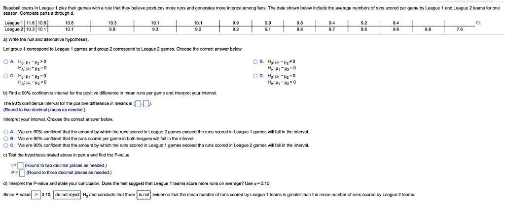 Solved Baseball is a game that relies on statistics and