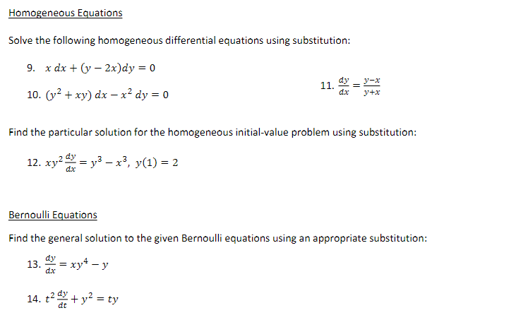 Solved Solve The Following Homogeneous Differential Chegg Com