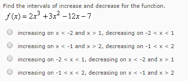 Find The Intervals Of Increase And Decrease For The Chegg Com