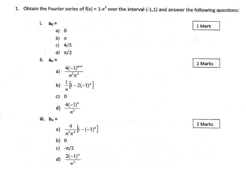 Solved Obtain The Fourier Series Of F X 1 X 2 Over T Chegg Com