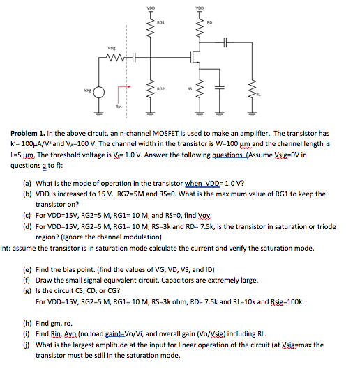 Solved In The Above Circuit An N Channel Mosfet Is Used Chegg Com