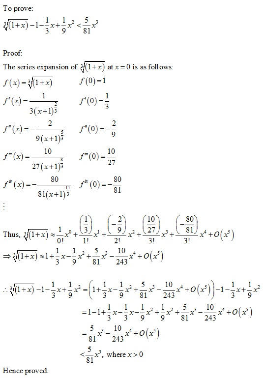 To Prove 3square Root 1 X 1 1 3 X 1 9 Chegg Com