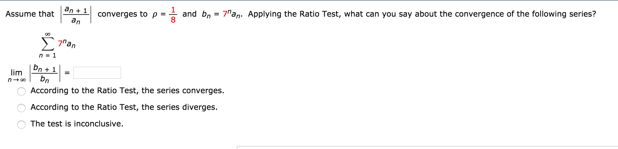 Solved Assume That An 1 An Converges To P 1 8 And Bn Chegg Com