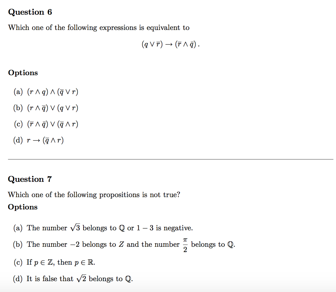 Solved Which One Of The Following Expressions Is Equivale Chegg Com