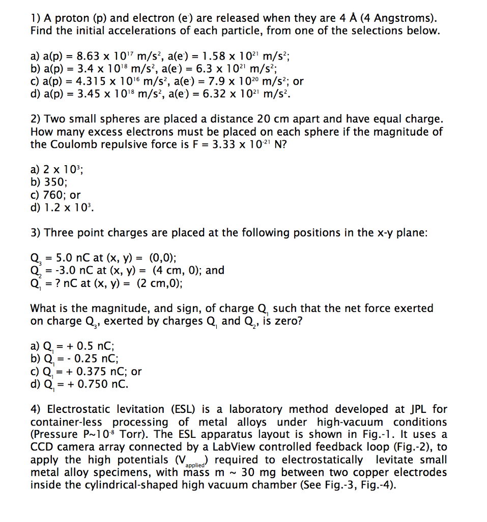 Solved 1 A Proton P And Electron E Are Released When Chegg Com