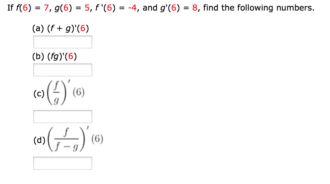 Solved If F 6 7 G 6 5 F 6 4 And G 6 8 Chegg Com