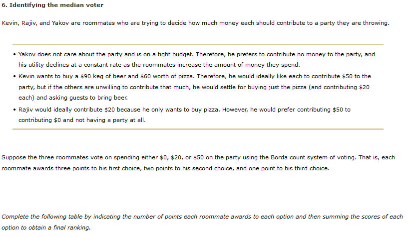 Solved 6 Identifying The Median Voter Kevin Rajiv And Chegg Com