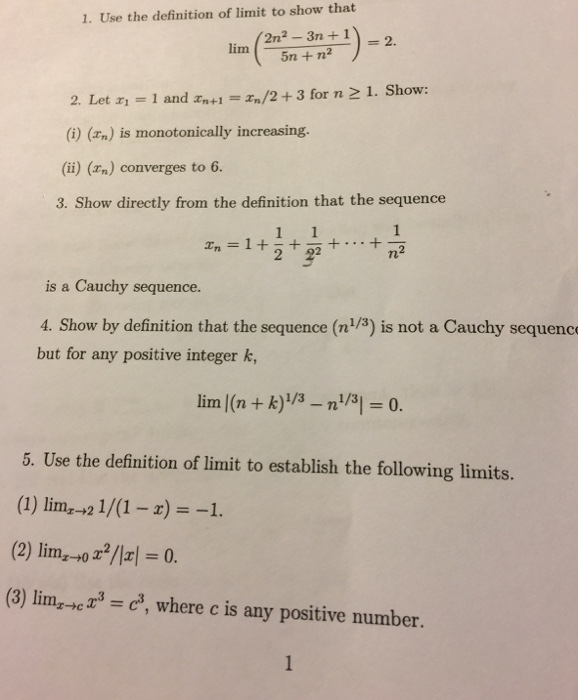 Solved Use The Definition Of Limit To Show That Lim 2n 2 Chegg Com