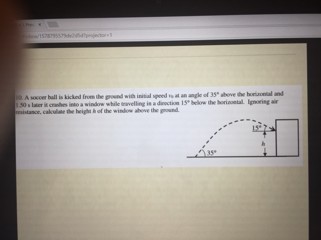 A soccer ball is kicked from the ground with initial