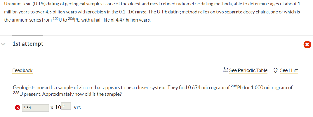 Radiometric dating ranges