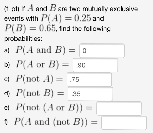 Solved If A And B Are Two Mutually Exclusive Events With Chegg Com