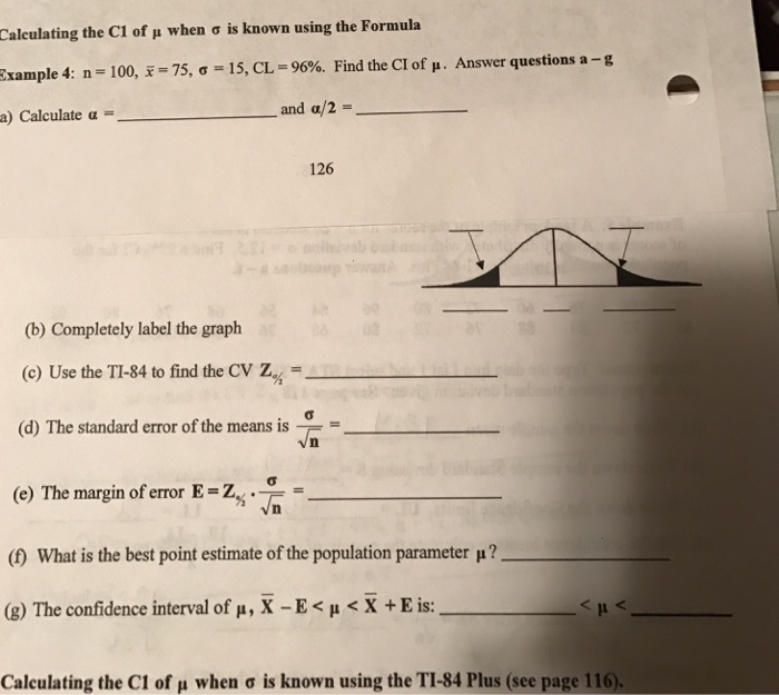 Solved Calculating The Cl Of Mu When Sigma Is Known Using Chegg Com