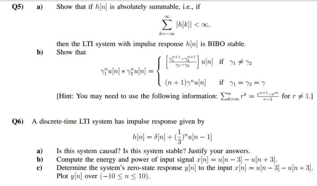 Solved Show That If H N Is Absolutely Summable I E If Chegg Com