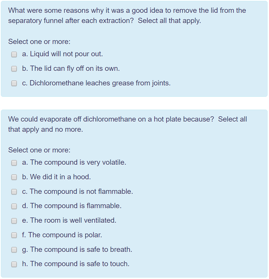 Question related to the extraction of caffeine fro