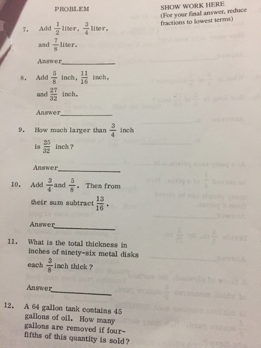 Solved Add 1 2 Liter 3 4 Liter And 7 8 Liter Answer Add Chegg Com