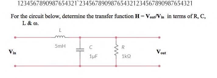 Solved For The Circuit Below Determine The Transfer Func Chegg Com