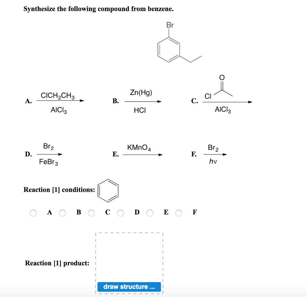 Solved Synthesize The Following Compound From Benzene. Re