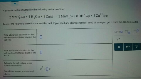 A Galvanic Cell Is Powered The Following Redox Chegg 