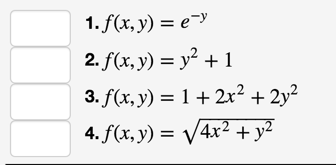 Solved Match Each Function With One Of The Graphs Below 1 Chegg Com