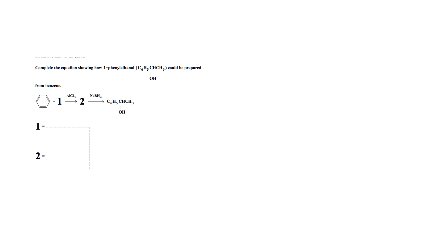 Complete How Showing Equation Solved: The ... 1-phenylethanol