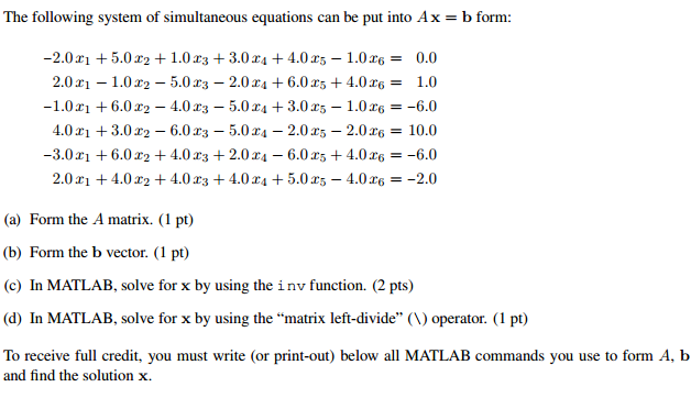 matlab system of equations solver