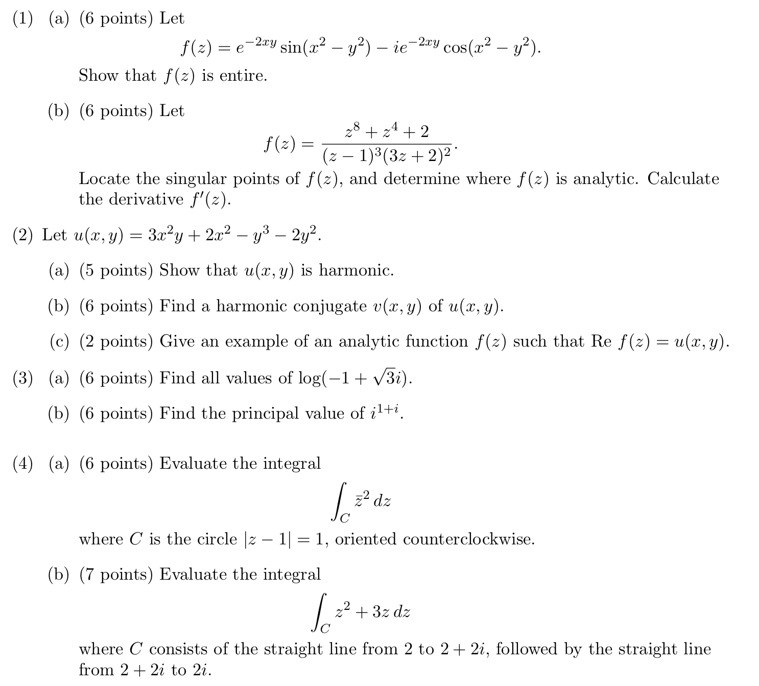 1 A 6 Points Letf Z E 2xy Chegg Com