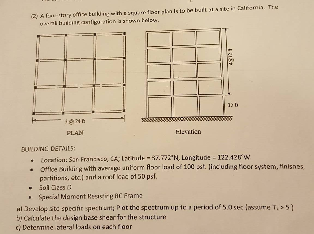 Solved A Four Story Office Building With A Square Floor P