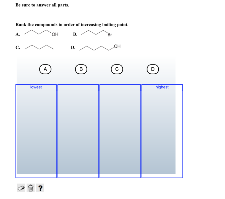 Rank The Pounds In Order Of Increasing Boiling Chegg 