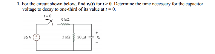 Solved For The Circuit Shown Below Find Vo T For T 0 Chegg Com