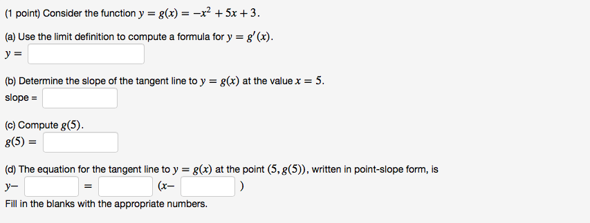 Solved Consider The Function Y G X X 2 5x 3 A Chegg Com