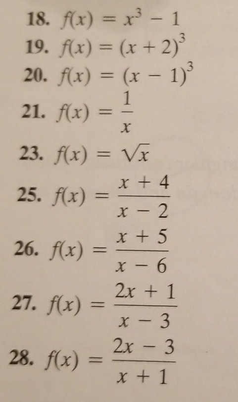 Solved The Functions In Exercises 11 28 Are All One To On Chegg Com