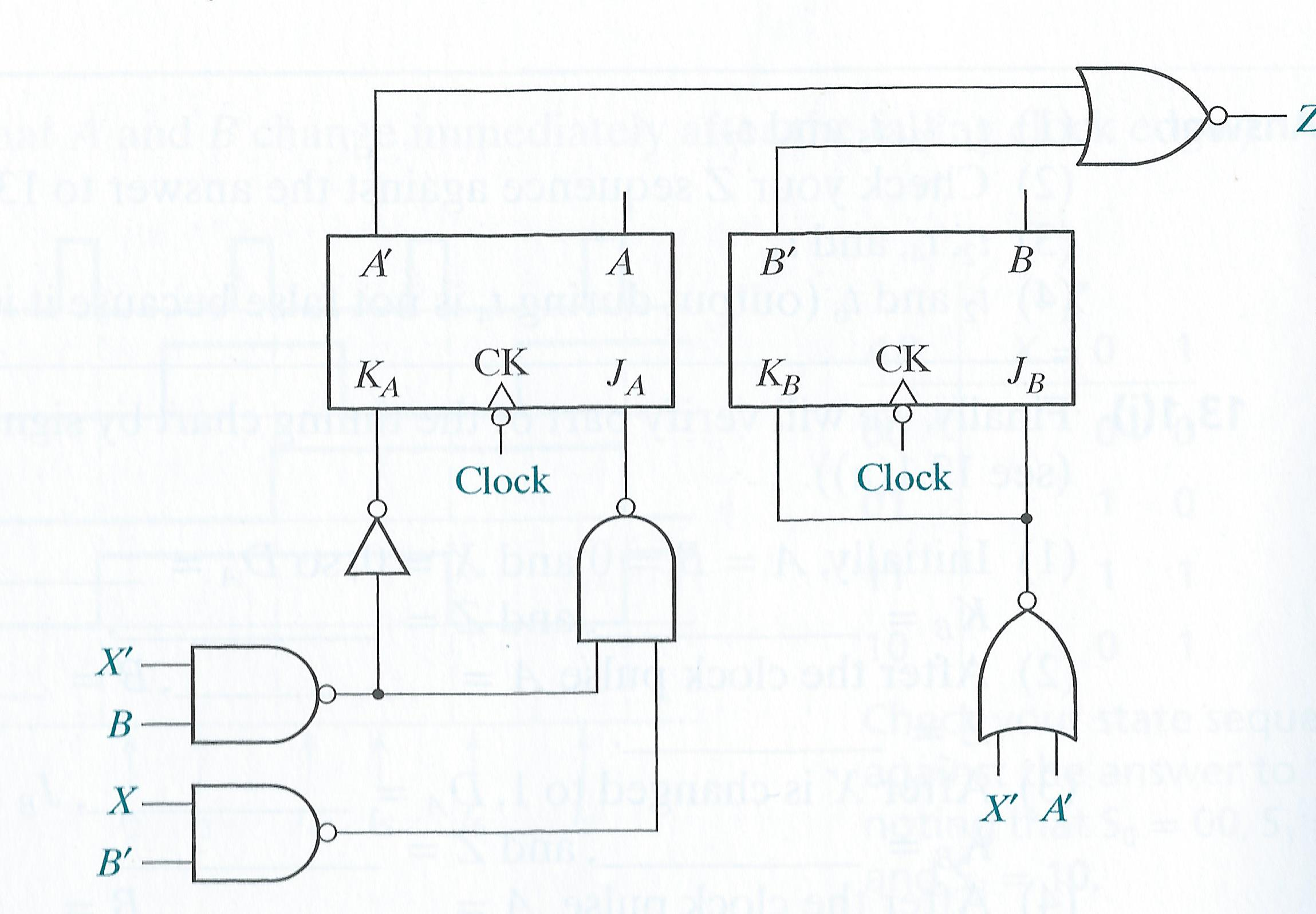 For the following circuit, assume delays of the NA