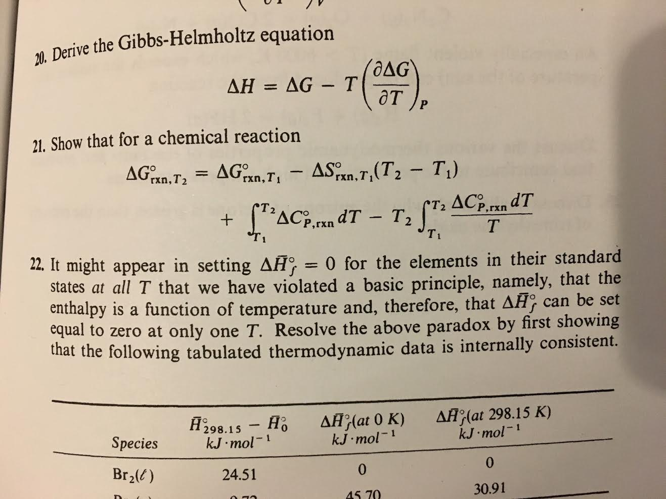 Solved Derive The Gibbs Helmholtz Equation Delta H Delt Chegg Com