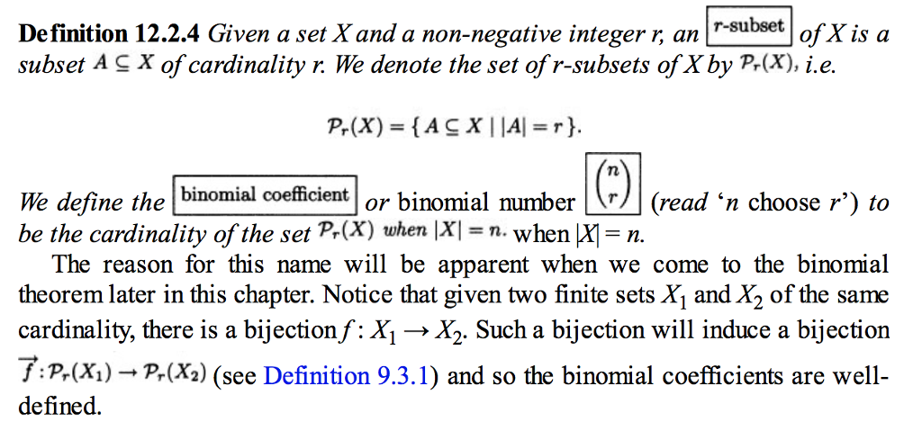 Solved Let N And R Be Nonnegative Integers Define The Bi Chegg Com
