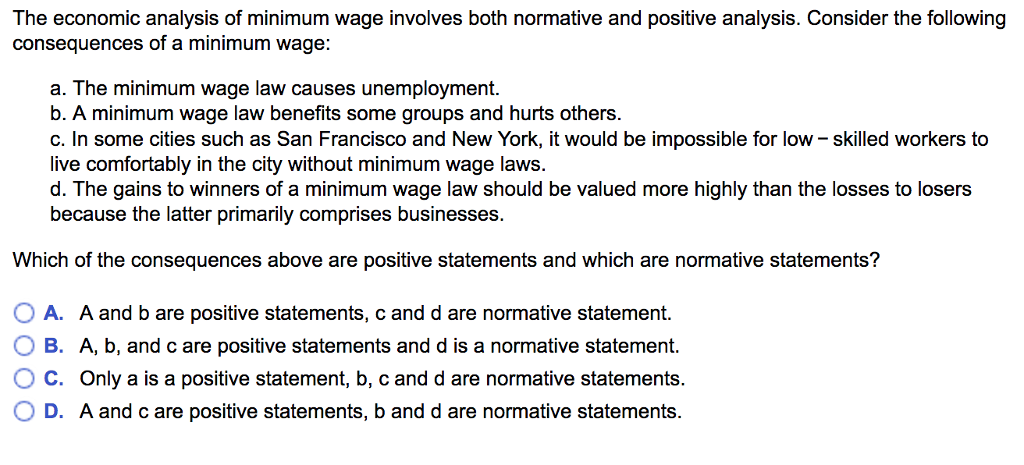 Solved The Economic Analysis Of Minimum Wage Involves Bot - 