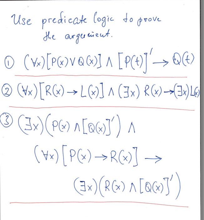 Solved Use Predicate Logic To Prove The Argument X P Chegg Com