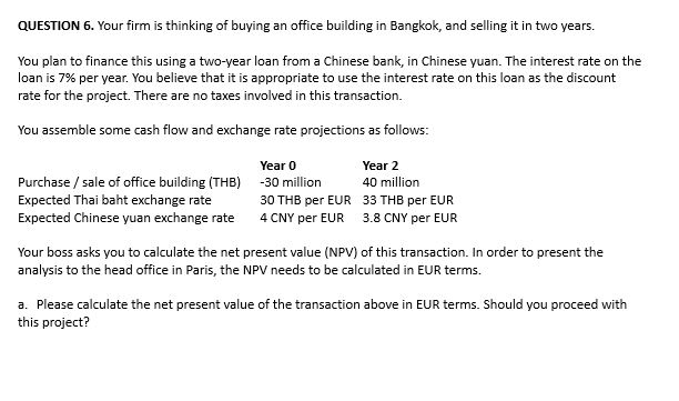 Solved Question 6 Your Firm Is Thinking Of Buying An Off - 